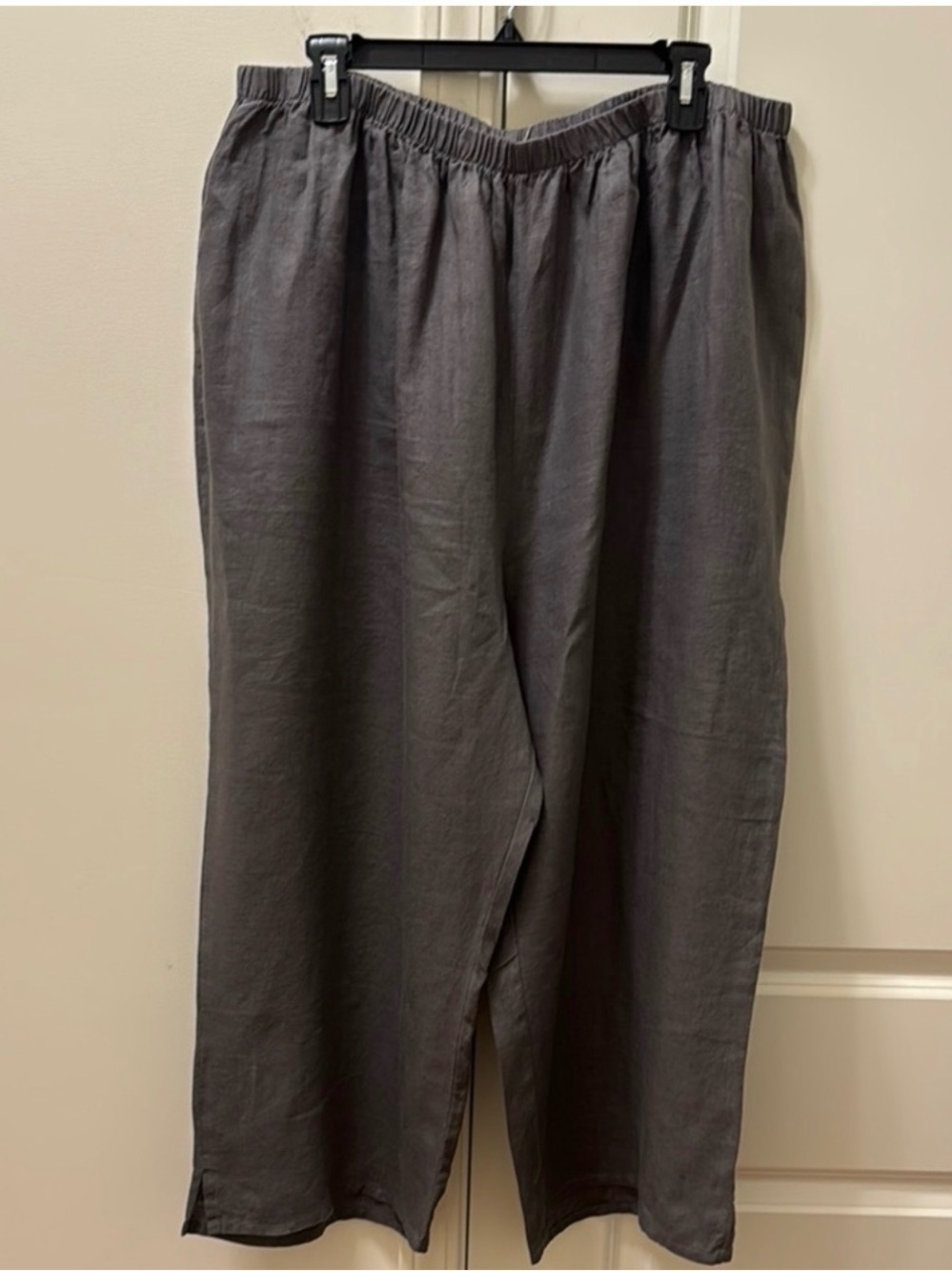 NWT FLAX Gray Linen Flood Crop Pants Size 3G 3XL